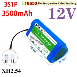 Batería Recargable de Iones de Litio 18650 3S1P 3500mAh 12V para Altavoz, Linterna, Cámara CCTV, GPS, Equipo de Búsqueda