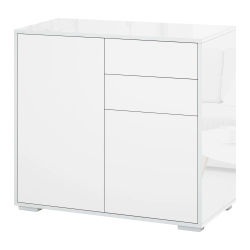 Mueble de almacenamiento tipo buffet HOMCOM, práctico armario de almacenamiento con 2 cajones y 2 armarios con puertas, estantes ajustables, para s