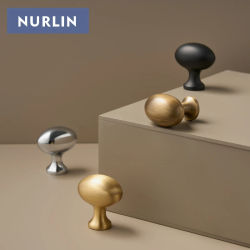 Nurlin Perillas de gabinete de latón macizo Oro Cromo brillante Plata Bronce antiguo Tiradores de muebles negros CH109