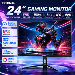 Nuevo monitor de juegos de 24 pulgadas con pantalla de 180Hz FHD 1080P, panel IPS, 1ms, monitor de computadora tipo tablet sin marco, 99% SRGB con puerto de audio DP HDMI, retroiluminación RGB para