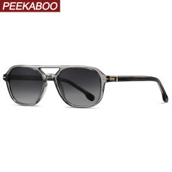 Gafas de sol Peekaboo con montura cuadrada, gafas de sol polarizadas retro para mujer, color leopardo, negras, para hombre, TR90, acetato, para conducir al aire libre, UV400