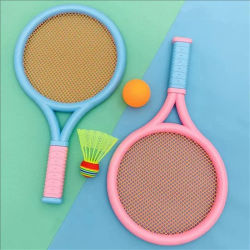 Raqueta de tenis de bádminton para niños, ejercicio de habilidad de reacción, principiantes, familia al aire libre, tenis de playa, jardín de infantes, bebés, padres y chil