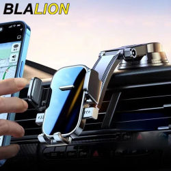 BLALION Soporte para teléfono para automóvil Soporte para salpicadero 360 ° Soporte giratorio para teléfono inteligente por gravedad con soporte de varilla de extensión Soporte GPS