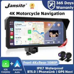 Navegador GPS para Motocicleta de 8.1 Pulgadas 4K con Cámara Integrada, CarPlay Inalámbrico, Android Auto, Bluetooth, Resistente al Agua IPX7