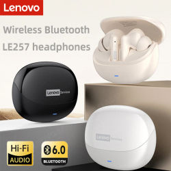  Auriculares Inalámbricos Lenovo LE257 TWS Bluetooth 6.0, Sonido HiFi, Cancelación de Ruido ENC, Auriculares para Juegos y Deportes con Micrófono