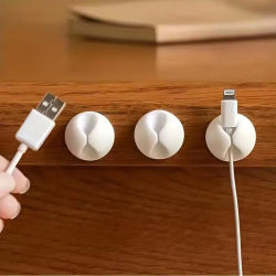 Clips para Cables de Escritorio, Organizadores de Cables Adhesivos Portátiles, Clips para Cables de Cargador, Organizadores de Cables para el Hogar, Oficina, Auto, Mesita de Noche