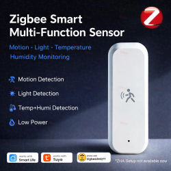Zigbee 3,0 10G MmWave Sensor de movimiento PIR humano con Monitor de iluminación de temperatura humedad compatible con Tuya Smart Life Zigbee2MQT