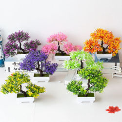 Bonsái de plantas artificiales, árbol pequeño, maceta, plantas falsas, adornos en maceta para decoración de jardín, decoración de mesa para habitación del hogar, 1 ud.