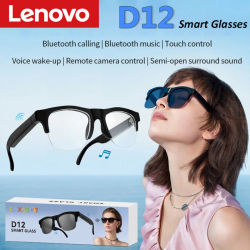 Gafas Inteligentes Bluetooth Lenovo con Control Táctil, Llamadas Manos Libres, Música, Cámara Remota, Asistente de Voz para Viajes y Deportes