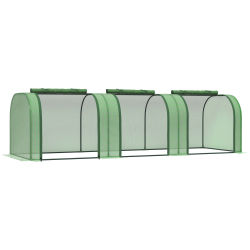 Outsunny Mini Invernadero 295x100x80 cm para Jardín Cultivo de Plantas Verde