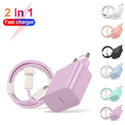 Cargador USB tipo C coreano PD de 20W para iPhone 15, Cable de carga rápida para teléfono Xiaomi Redmi Note 12 Samsung S23 Ultra tipo C