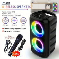 Altavoz inalámbrico De Karaoke con Bluetooth, Subwoofer portátil con micrófono, Radio FM, lámpara LED, caja De sonido TWS, máquina De música, Caixa De Som