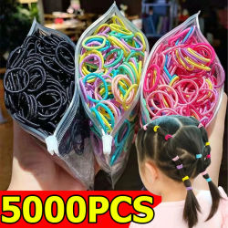 50-5000 Piezas de Bandas Elásticas para el Cabello para Niñas, Lindas, Suaves, de Alta Elasticidad, Lazos para el Cabello, Accesorios para Peinar el Cabello a Diario para Bebés