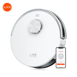 Aspiradora robot ILIFE V30, navegación láser, succión de 10000 Pa, hasta 150 minutos de autonomía, control por aplicación, limpieza personalizable, aspiradora y fregadora 2 en 1, zonas no accesibles,