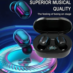 Auriculares inalámbricos Bluetooth originales E7S con micrófono pantalla LED auriculares para iPhone Xiaomi TWS auriculares Bluetooth