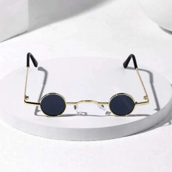 Gafas de sol Vintage Rock Punk para hombre, gafas de sol redondas pequeñas clásicas para mujer, montura de Metal de puente ancho, lentes negros, gafas de conducción