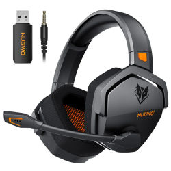 NUBWO G06 Auriculares inalámbricos duales para juegos 2,4 GHz Bluetooth 5.3 Auriculares para jugadores con micrófono para PS5, PS4, PC, Móvil, Switch