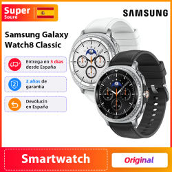Samsung Galaxy Watch8 Classic 46 mm Bluetooth Smartwatch Correa híbrida Smartwatch con diseño de bisel giratorio Procesador de 3 nm