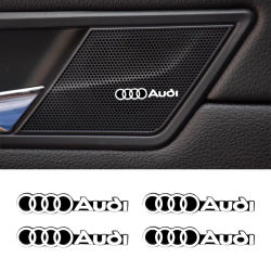 Emblema Adhesivo 3D de Aluminio para Altavoz Estéreo, para Audi A3 A4 B8 8P A6 C7 A5 Q5 B7 SLINE QUATTRO RS Q3 Q7 S3, Accesorios