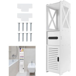 Mueble de suelo para baño, mueble de baño delgado independiente con cajón para toallas de papel y organizador de almacenamiento, muebles para el hogar