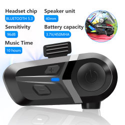Auriculares Bluetooth 5,3 para casco de motocicleta, auriculares inalámbricos impermeables con manos libres para llamadas, reproductor de música para casco de motocicleta