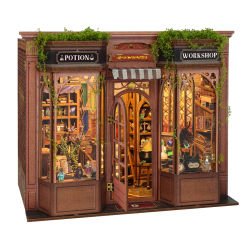 Kit de Modelo en Miniatura de Casa de Madera para Taller de Pociones Mágicas, con Muebles, Casa de Muñecas, Regalo de Cumpleaños para Amigos