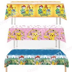 Mantel de Pokémon para Decoración de Fiesta de Cumpleaños, Mantel de Pikachu, Cubierta de Mesa, Regalo de Juguete para Bebés, Artículos para Fiestas Infantiles
