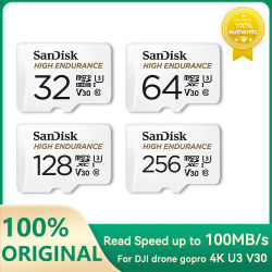 Tarjeta de memoria Micro SD SanDisk V30 de alta resistencia C10 U3 4K 32G 64G 128G 256G 100MB/s tarjeta TF para cámara de seguridad Dash Cam Phone