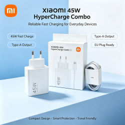 Cargador Turbo Original Xiaomi de 45W para Mi 9 Pro, Serie Mi10‑Mi14, Redmi K30‑K50, Serie Note14/Note15, Serie POCO F/X, Pad 5‑8