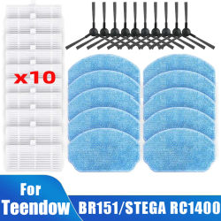 Para accesorios de Robot aspirador Teendow BR151, paño de mopa de Cepillo Lateral filtro HEPA reemplazo de limpieza de repuesto de microfibra eficiente