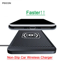 Cargador inalámbrico para coche, almohadilla antideslizante de silicona, cargador inalámbrico de carga rápida para IPhone 15 14 Xiaomi Huawei Samsung S23 S22