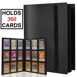 Carpeta para tarjetas con 9 compartimentos, 360 ranuras, cubierta de PP, duradera, con carga lateral, para tarjetas de juego.