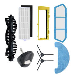 Cepillo principal de repuesto, cepillo lateral, filtro HEPA, paño de fregona y rueda para robot aspirador Chuwi ILife A4s y A40