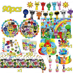 Nueva Decoración de Fiesta de Cumpleaños Sprunkis, Vasos de Papel, Platos, Pancartas, Globos y Pegatinas para Niños, Regalos para Baby Shower
