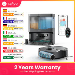 Robot aspirador y fregasuelos Lefant M265, 20.000 Pa, rodillo de fregado autolimpiable, lavado con agua limpia, tecnología láser dToF, sistema antienredos, WiFi 2,4 GHz/5 GHz, compatible con Alexa y