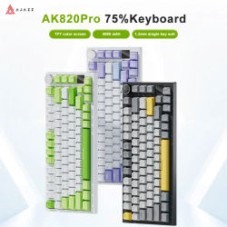 Teclado Mecánico para Juegos Ajazz AK820/AK820PRO, 82 Teclas, Cableado, Bluetooth, Inalámbrico de 2.4GHz, Teclado Gamer con Junta Personalizada para Portátil