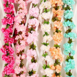 230cm flores artificiales de Sakura vid boda jardín arco decoración de fiesta en casa Navidad nupcial plantas falsas decoración flor enredaderas