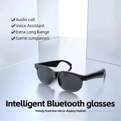 Gafas de sol inteligentes con Bluetooth, gafas para llamadas, auriculares para deportes al aire libre V5.3, tecnología negra HIFI, antitouch UV para hombres y mujeres