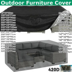 Fundas Rectangulares para Muebles de Patio, Cubierta Resistente para Mesa y Sillas, Antidecoloración, Impermeable para Exteriores, 420D, Tamaño 222