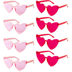 6/8/10/12 Uds. Gafas de sol para boda, despedida de soltera, gafas de corazón rosa y rojo, regalos para novia y dama de honor, decoraciones para despedida de soltera