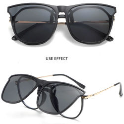 Gafas de sol polarizadas con Clip para hombre, gafas para conductor de coche, gafas de sol UV400, gafas cuadradas Vintage antideslumbrantes
