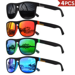 Gafas de Sol Deportivas Cuadradas Clásicas para Hombre, 1/3/4 Piezas, Montura Ligera de PC, UV400, para Conducir, Pescar, Ciclismo, Unisex, Duraderas