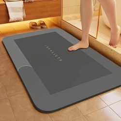 Alfombra de baño de tierra de diatomeas, súper absorbente, antideslizante, de secado rápido, suave, para baño, ducha, lavandería, dormitorio, cocina, RV