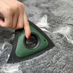 Depiladora para mascotas, cepillo removedor de pelo para cama de gato y perro, adhesivo triangular para alfombras y sofás para el hogar