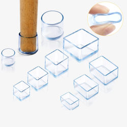 Protector de patas de muebles, cubierta transparente para patas de mesa y silla, tapa de silicona resistente al desgaste, reducción de ruido, protege el suelo