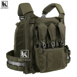 Chaleco Táctico KRYDEX FCPC V5 Portaplacas con Cinturón Tegris, Solapa Frontal KTAR, Bolsa Triple para Cargadores y Mochila Banger Bag