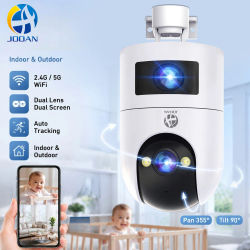 Jooan-cámara de vigilancia WiFi con doble lente, 4K, 8MP, HD, IP para exteriores, seguimiento IA, protección de seguridad, Monitor inteligente inalámbrico para bebé