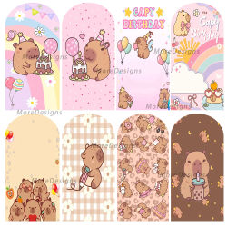 Fondo Fotográfico con Diseño de Capibara de Dibujos Animados, para Baby Shower, Cumpleaños de Niñas, Accesorios de Fotografía