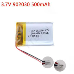 Batería de polímero de litio recargable, 3,7 V, 500mAh, 902030, para juguetes electrónicos de consumo, luces LED, altavoces Bluetooth, enchufe ph2.0