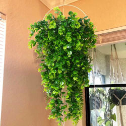 5 cabezas 45 malla plantas de plástico artificiales fern vid gran oferta festival corona boda hogar jardín pared Diy decoración de arco
